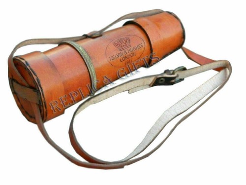 Messing leder antik teleskop - leder,