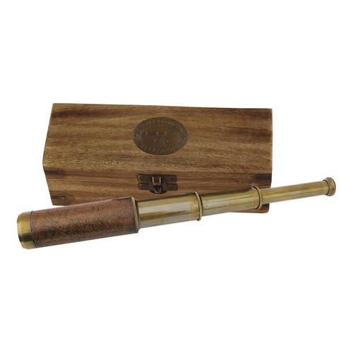 Teleskop aus messing leder - teleskop, messing/leder