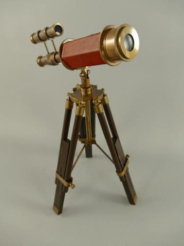 Fernrohr holz stativ maritim - fernrohr,