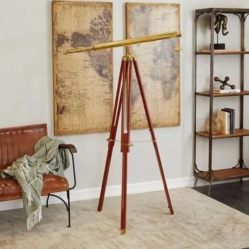 Stand teleskop messing - messing, antik